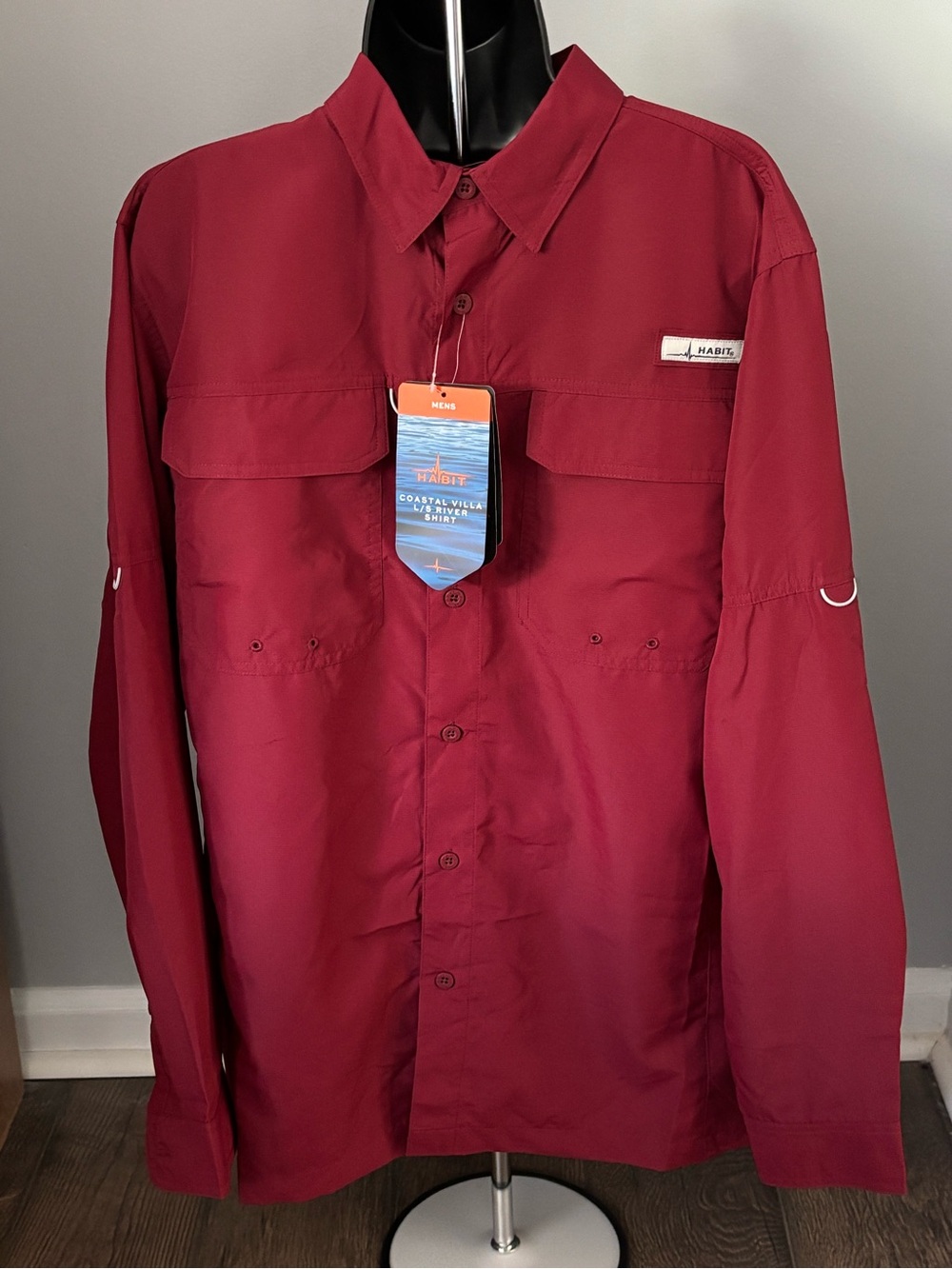 Habit Men's NWT UPF 50+ UV Protection Long-Sleeve River Shirt Fishing Size M